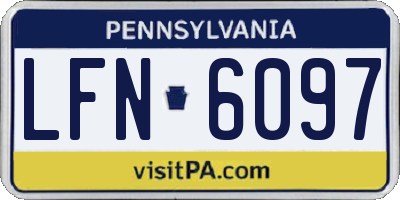 PA license plate LFN6097