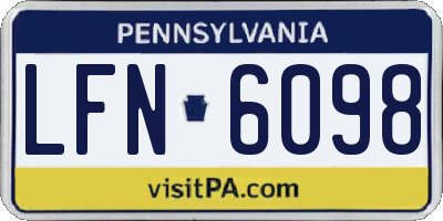 PA license plate LFN6098