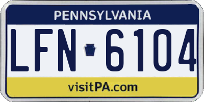 PA license plate LFN6104