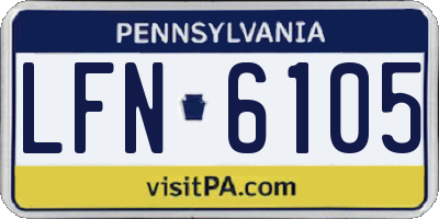 PA license plate LFN6105