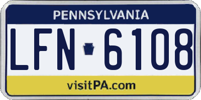 PA license plate LFN6108