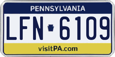 PA license plate LFN6109
