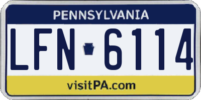 PA license plate LFN6114