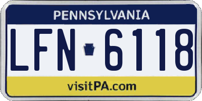 PA license plate LFN6118