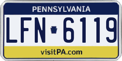 PA license plate LFN6119