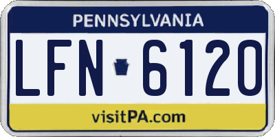 PA license plate LFN6120