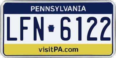 PA license plate LFN6122