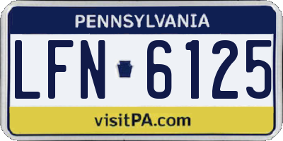 PA license plate LFN6125