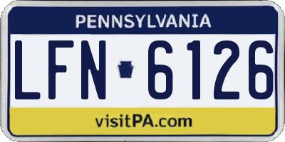 PA license plate LFN6126