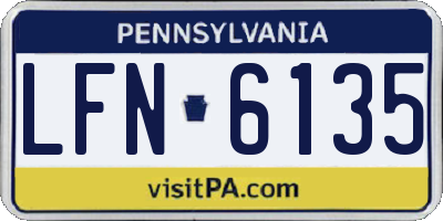 PA license plate LFN6135