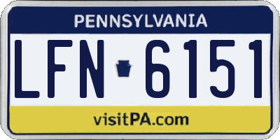 PA license plate LFN6151