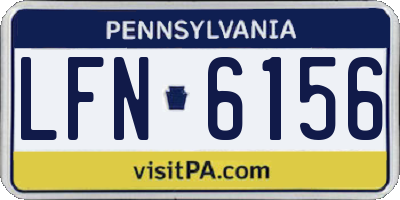 PA license plate LFN6156