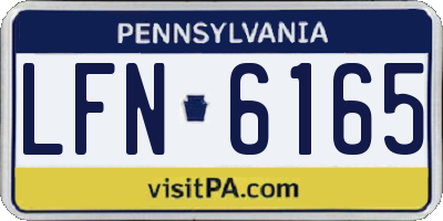 PA license plate LFN6165