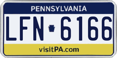 PA license plate LFN6166