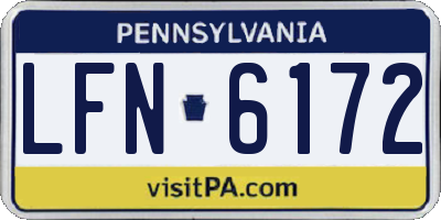 PA license plate LFN6172