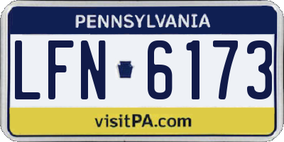 PA license plate LFN6173