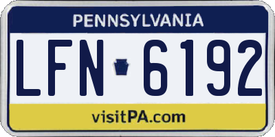 PA license plate LFN6192