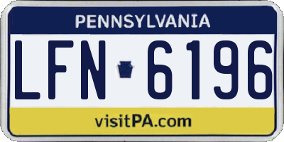 PA license plate LFN6196