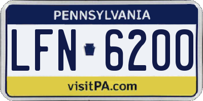 PA license plate LFN6200