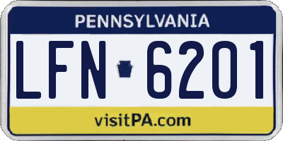 PA license plate LFN6201