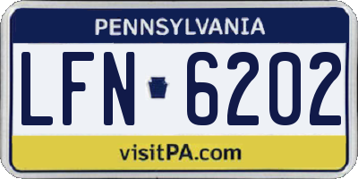 PA license plate LFN6202