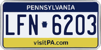 PA license plate LFN6203