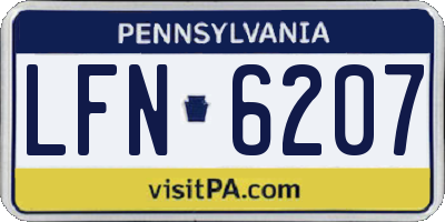 PA license plate LFN6207