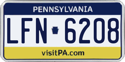 PA license plate LFN6208