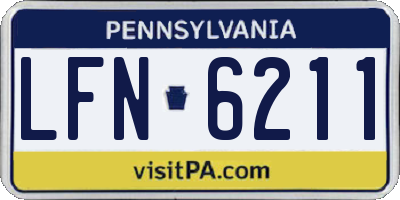 PA license plate LFN6211