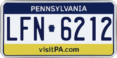 PA license plate LFN6212
