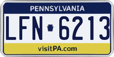 PA license plate LFN6213