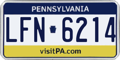PA license plate LFN6214