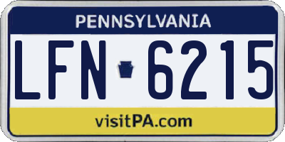 PA license plate LFN6215