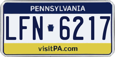 PA license plate LFN6217