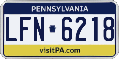 PA license plate LFN6218