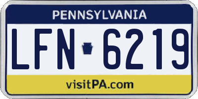 PA license plate LFN6219