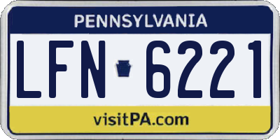 PA license plate LFN6221