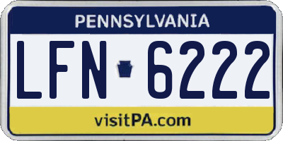 PA license plate LFN6222