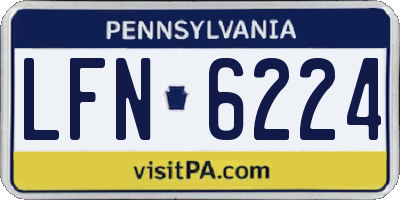 PA license plate LFN6224