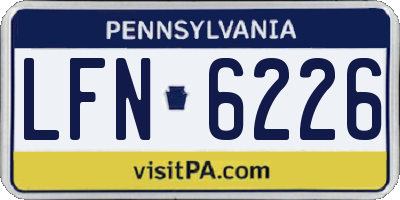 PA license plate LFN6226