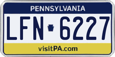 PA license plate LFN6227