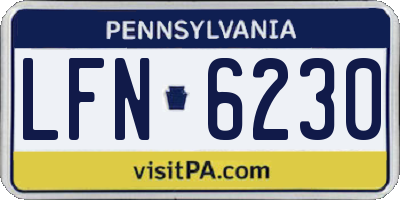 PA license plate LFN6230