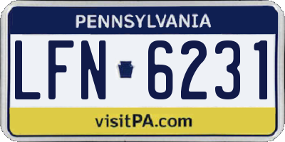 PA license plate LFN6231