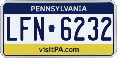 PA license plate LFN6232