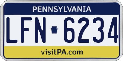 PA license plate LFN6234