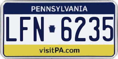 PA license plate LFN6235
