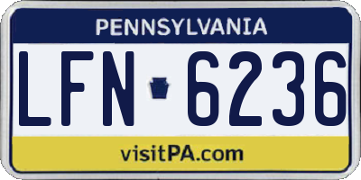 PA license plate LFN6236