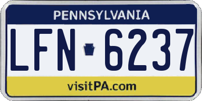 PA license plate LFN6237