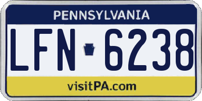 PA license plate LFN6238
