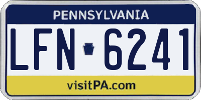 PA license plate LFN6241